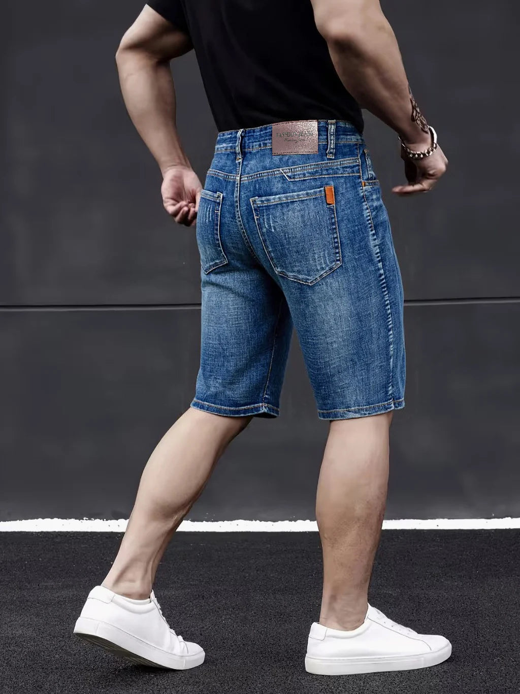 Men's Slim Fit Stretch Denim Shorts — Casual Summer Jean Shorts