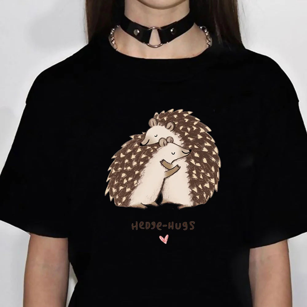 Hedgehog tshirt women comic streetwear summer t shirt female comic 2000s designer clothes