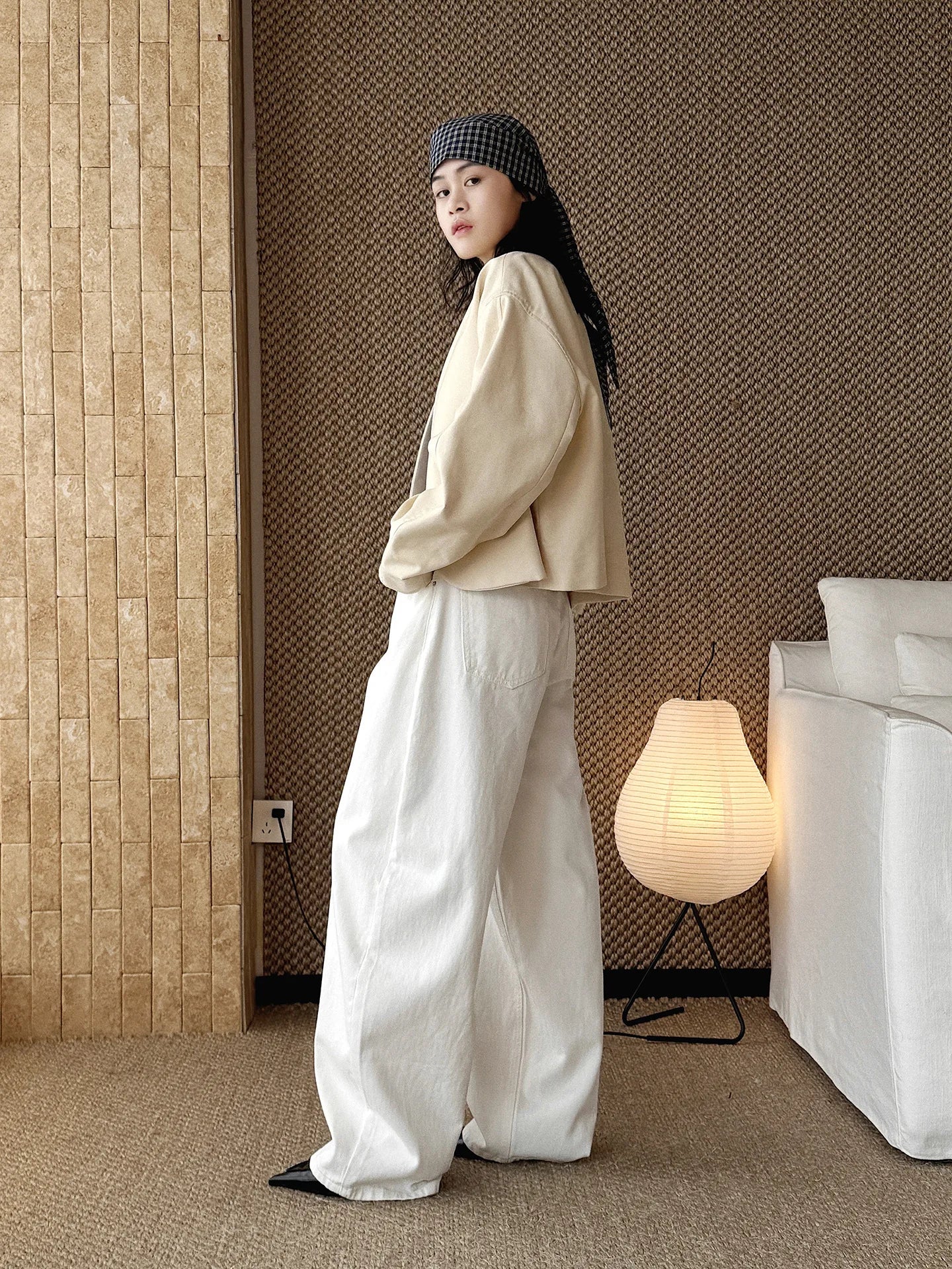 Spring/Summer New American Retro Fashionable High Waist Washed Used Cat Beard Jeans Loose Wide Leg Pants Women