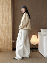 Spring/Summer New American Retro Fashionable High Waist Washed Used Cat Beard Jeans Loose Wide Leg Pants Women
