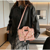 Jacket Collar Shaped Crossbody Shoulder Bag,Women Metal Flower Studded Handbag ,Niche Designer Streetwear Fashion Rivet Tote Bag