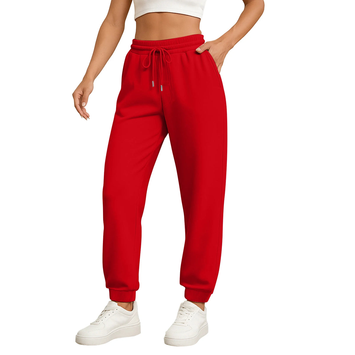 Women's High-Waist Drawstring Straight-Leg Pants
