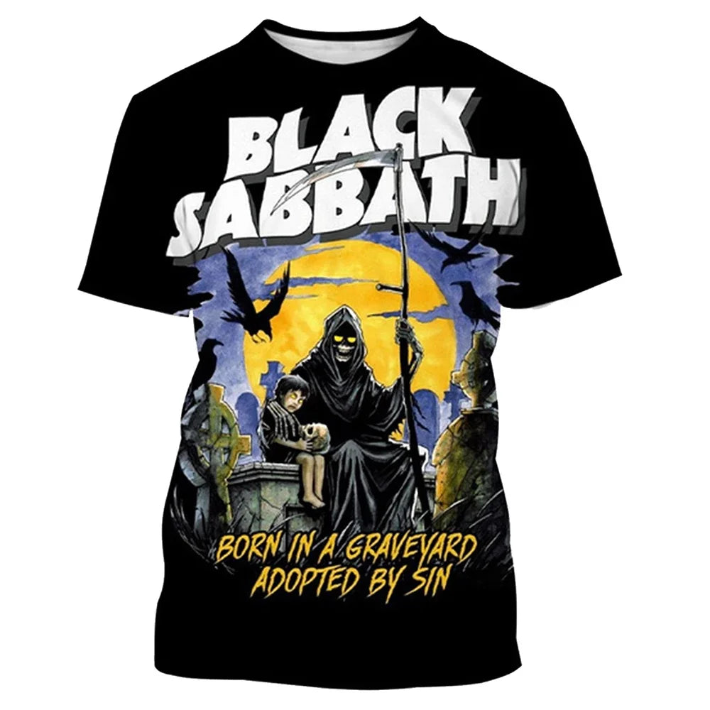 Black Sabbath 3D Print Graphic T-Shirt — Men's Short Sleeve Tee
