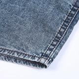 Vintage Street Denim Shirts For Men Male Summer Solid Shirt Short Sleeve Pocket Turn Down Button Shirt Hemden FüR MäNner