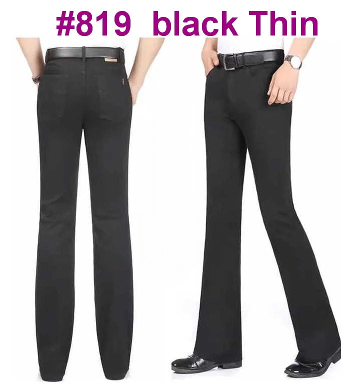 Men's Mid-Rise Flare Jeans | Slim Fit Denim Trousers