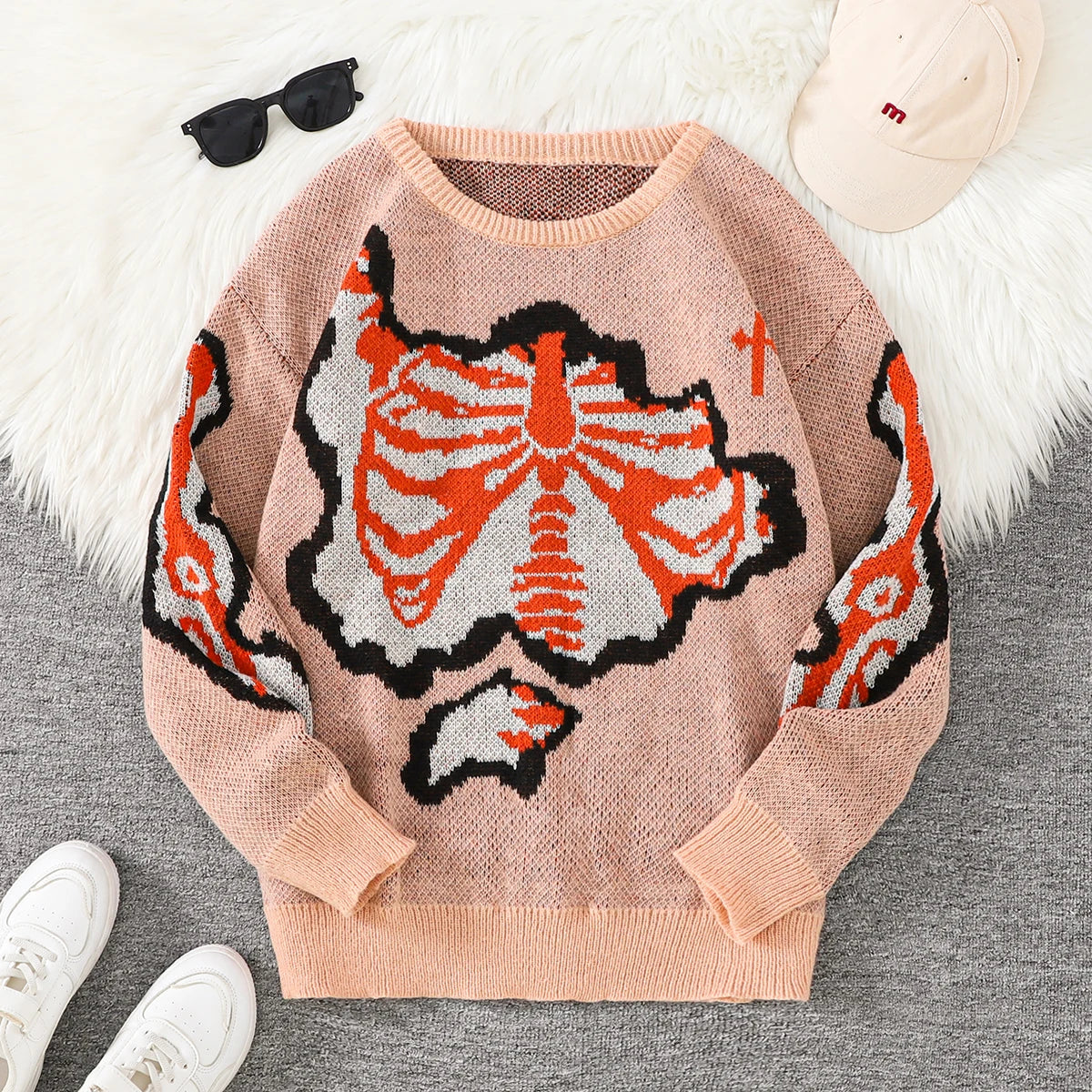 Men's Butterfly Jacquard Knit Sweater