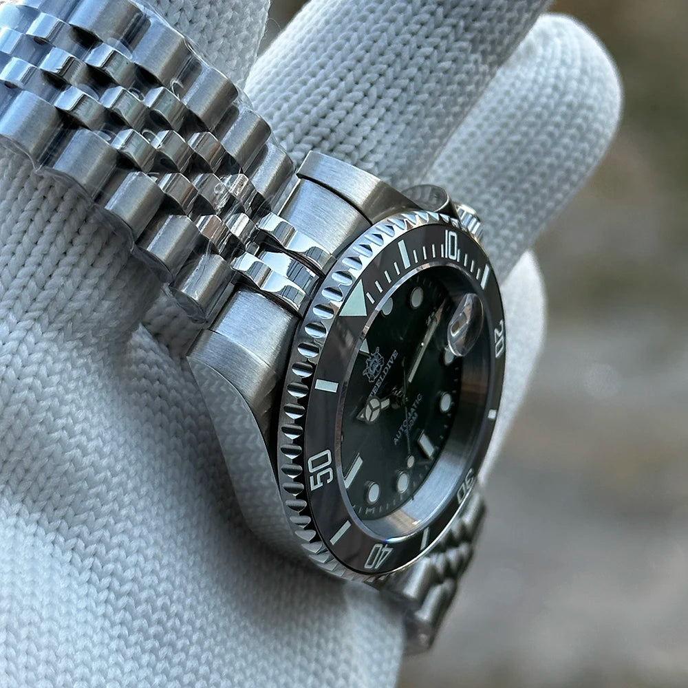 SD1953 Gray Dial Stainless Steel NH35 Watch Steeldive 40.5mm STEELDIVE Brand Sapphire Glass Men Diver Watches  hombre