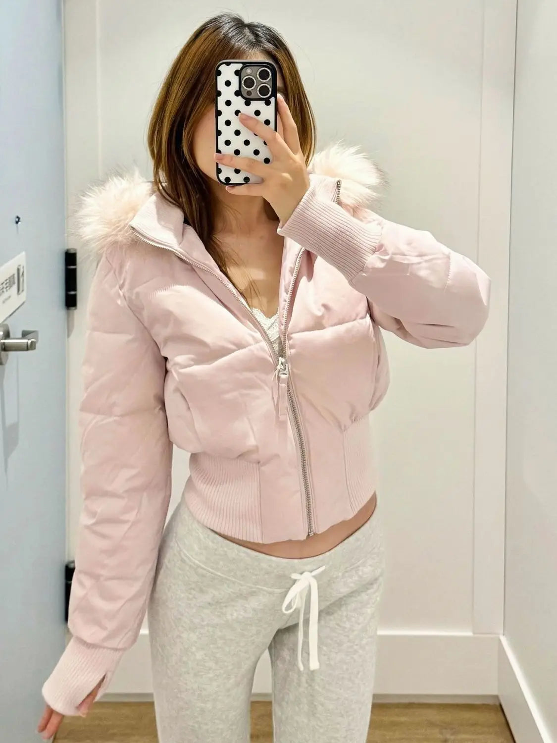 Women's Cropped Hooded Down Jacket