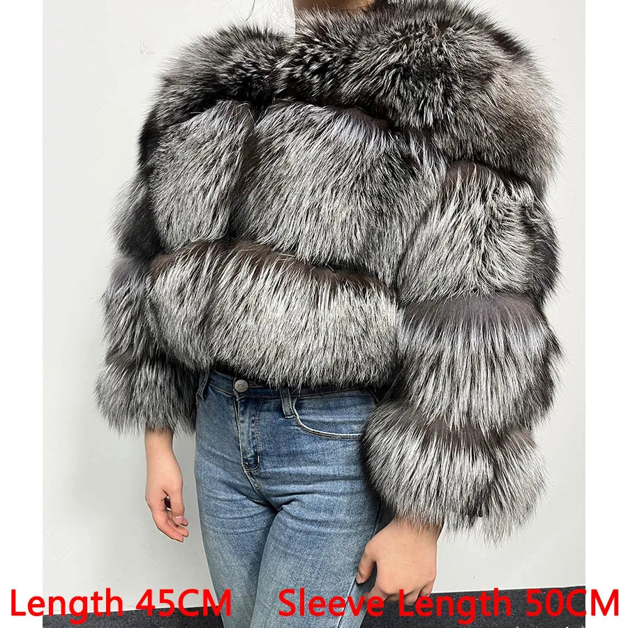 Luxury Women’s Real Raccoon & Fox Fur Jacket | Premium Winter Outerwear