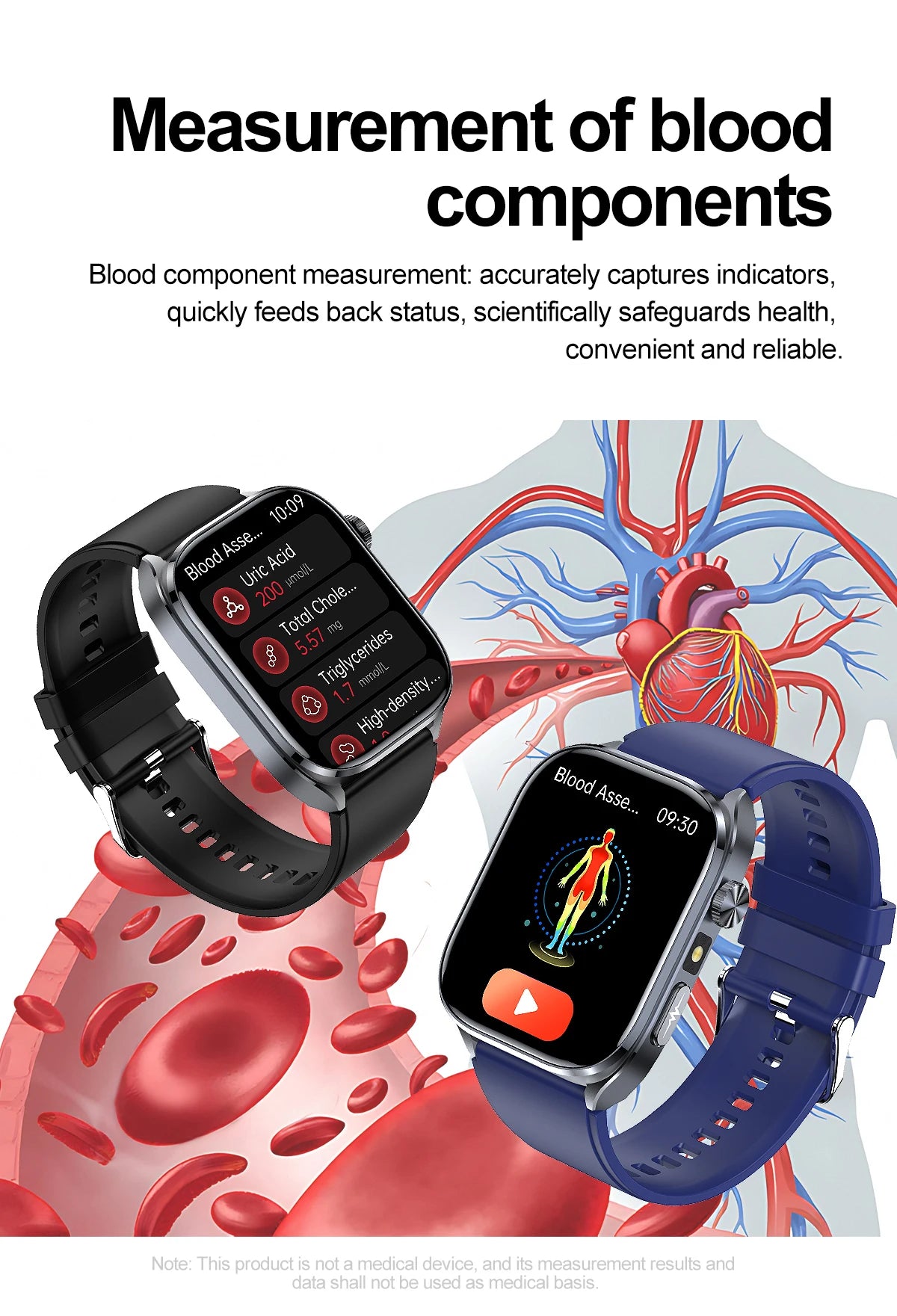 ECG+PPG Health Smartwatch – AI Body Analysis & BT Calling