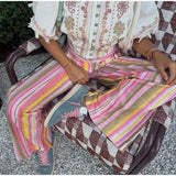 Street Striped Jeans Women's High-Waist Pockets Wide-Leg Trouser 2026 Spring Summer Retro Multicolor Vertical Stripe Denim Pant