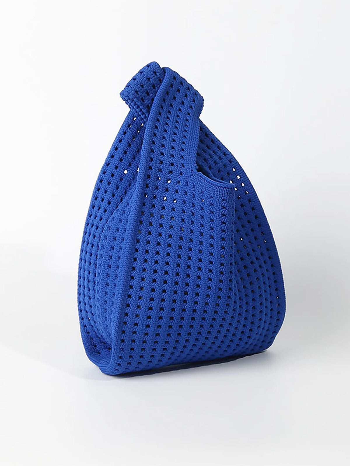 Handmade Knit Handbag Women Mini Shoulder Bag Female Casual Color Wide Stripe Plaid Tote Bag Student Cell Phone Package