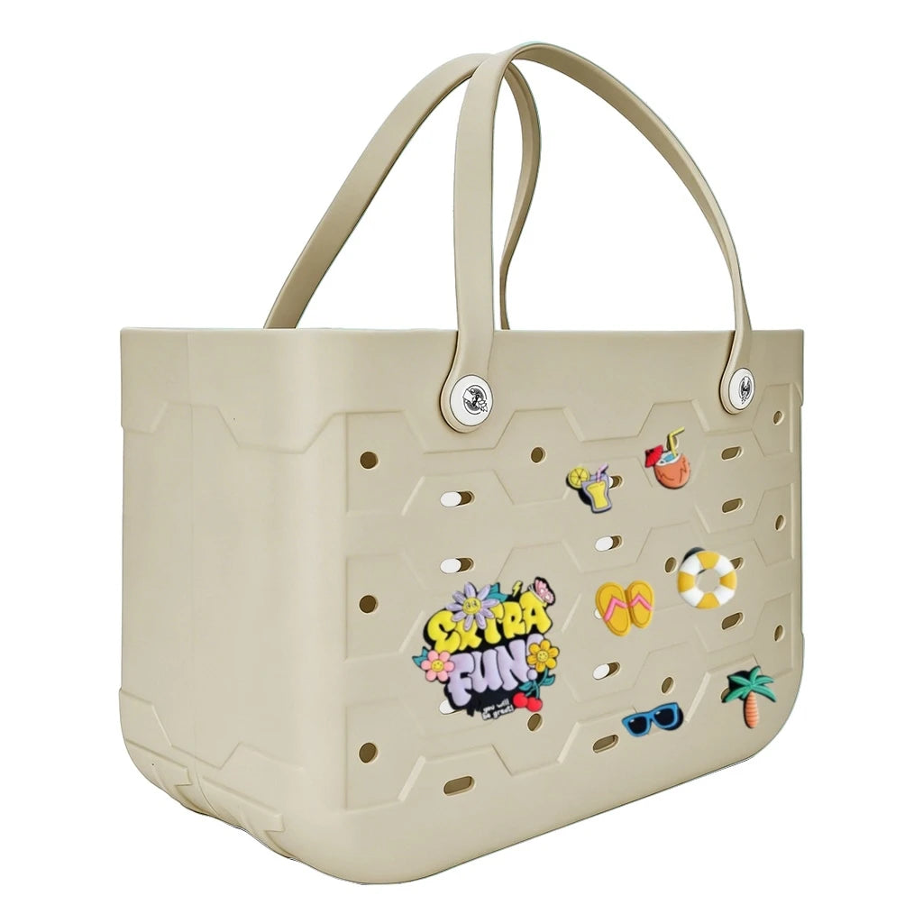 EVA Large Tote Bag Beach Storage 2 in 1 Waterproof Lightweight Travel Handbag for Women