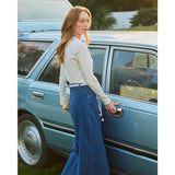 Women's Cotton Denim Midi Skirt | Spring 2026