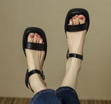 Women's Low-Heel Buckle Strap Sandals