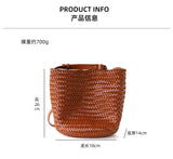 Motingsome Handwoven Bag Women's Bucket Luxury Designer Bags Niche Casual Bucket Bag Handmade French Retro Shulder Purse 2025
