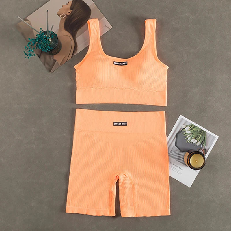 Women’s Deep-V Seamless Yoga Set | USA-Made Premium Workout Suit