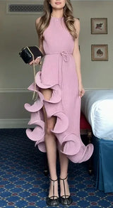 Summer Elegance: Women’s  Irregular Sleeveless Maxi Dress