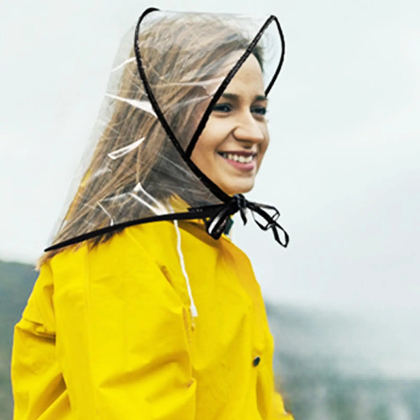 Wide Brim Waterproof Rain Hat for Women – Clear Shield