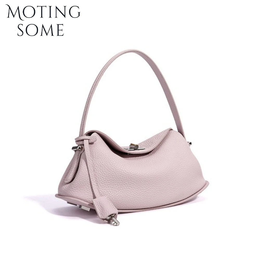 MOTINGSOME Spring Satchel Bag Luxury Designer Woman Genuine Leather Saddle Purse Shoulder Handbag 2026 New in Mini Tote