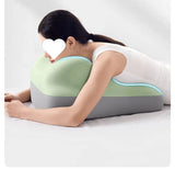 Ergonomic Memory Foam Waist Cushion Green Contoured Tummy Pillow Multi-Functional Support Pillow for Prone Sleep & Reading