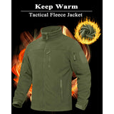 TACVASEN Men's Fleece Jacket Soft Warmth Windproof Full Zip Up Coat Multiple Zipper Pockets Hiking Working Outdoors Windbreaker