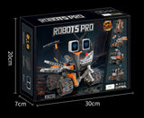 Digital display 5-in-1 transformable robot model assembly, remote control robot building blocks toy, children's toy gift