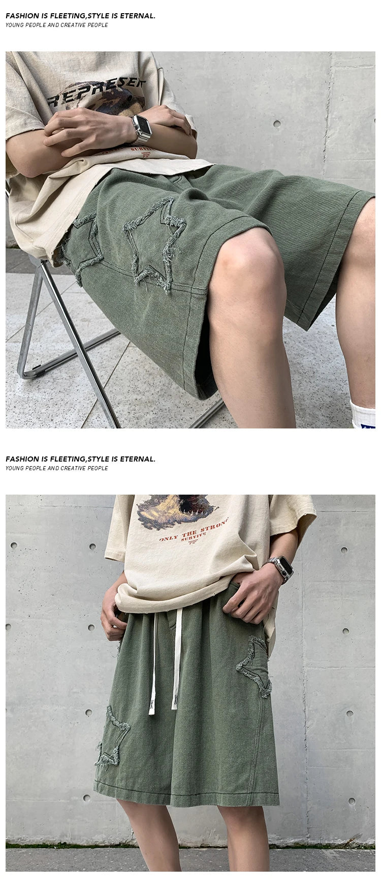 Men’s Vintage Denim Streetwear Shorts