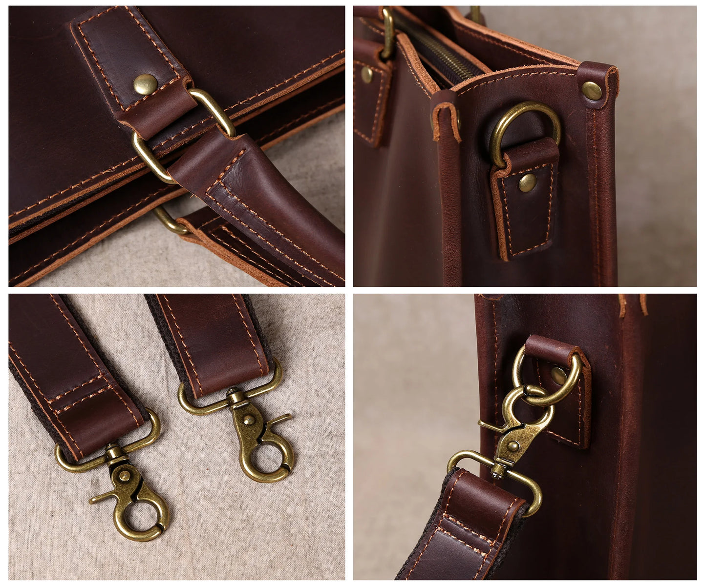 Original Ultra-Simple High Quality Men's Leather Document Baotou Layer Cowhide Computer Bag Business Trip Office Handbag