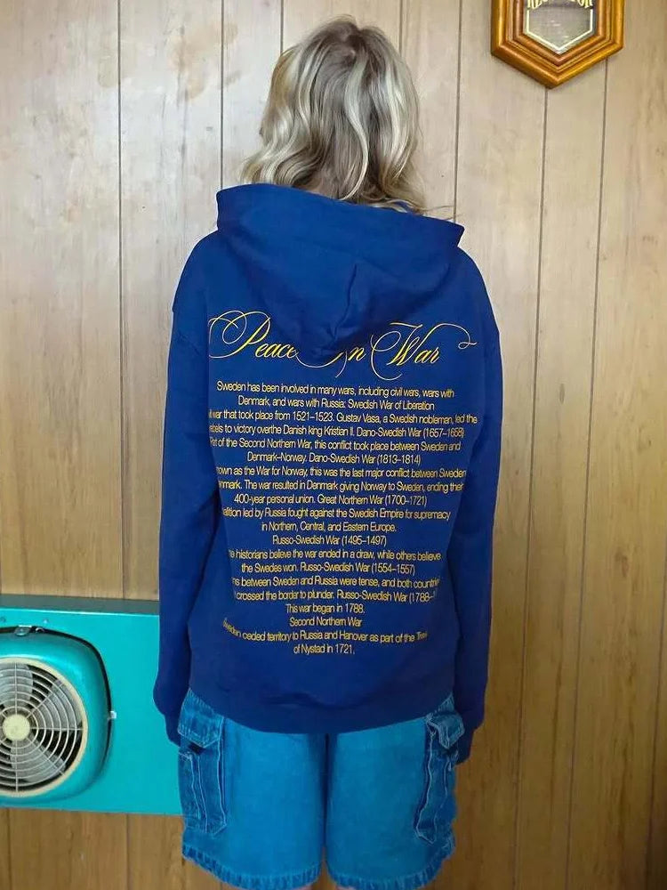 Women's Oversized Y2K Graphic Pullover Hoodie