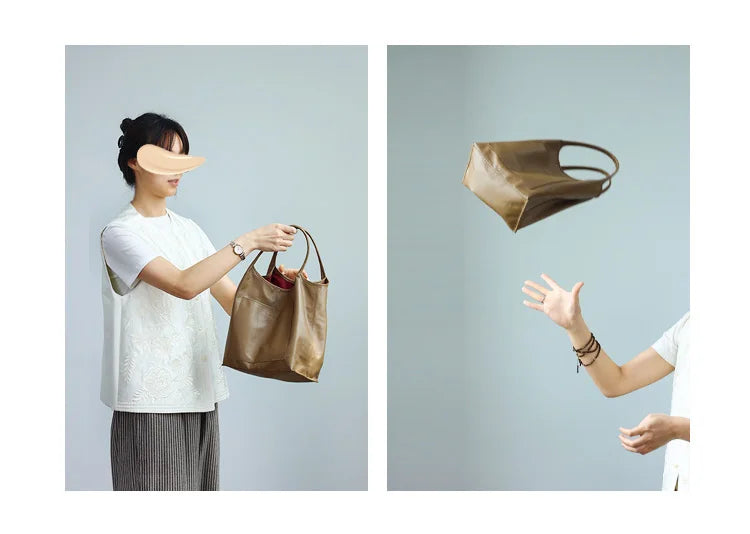 Women Genuine Leather Tote Luxury Light Weight And Comfortable To Use Handbag Colorful Soft Shopping Bags