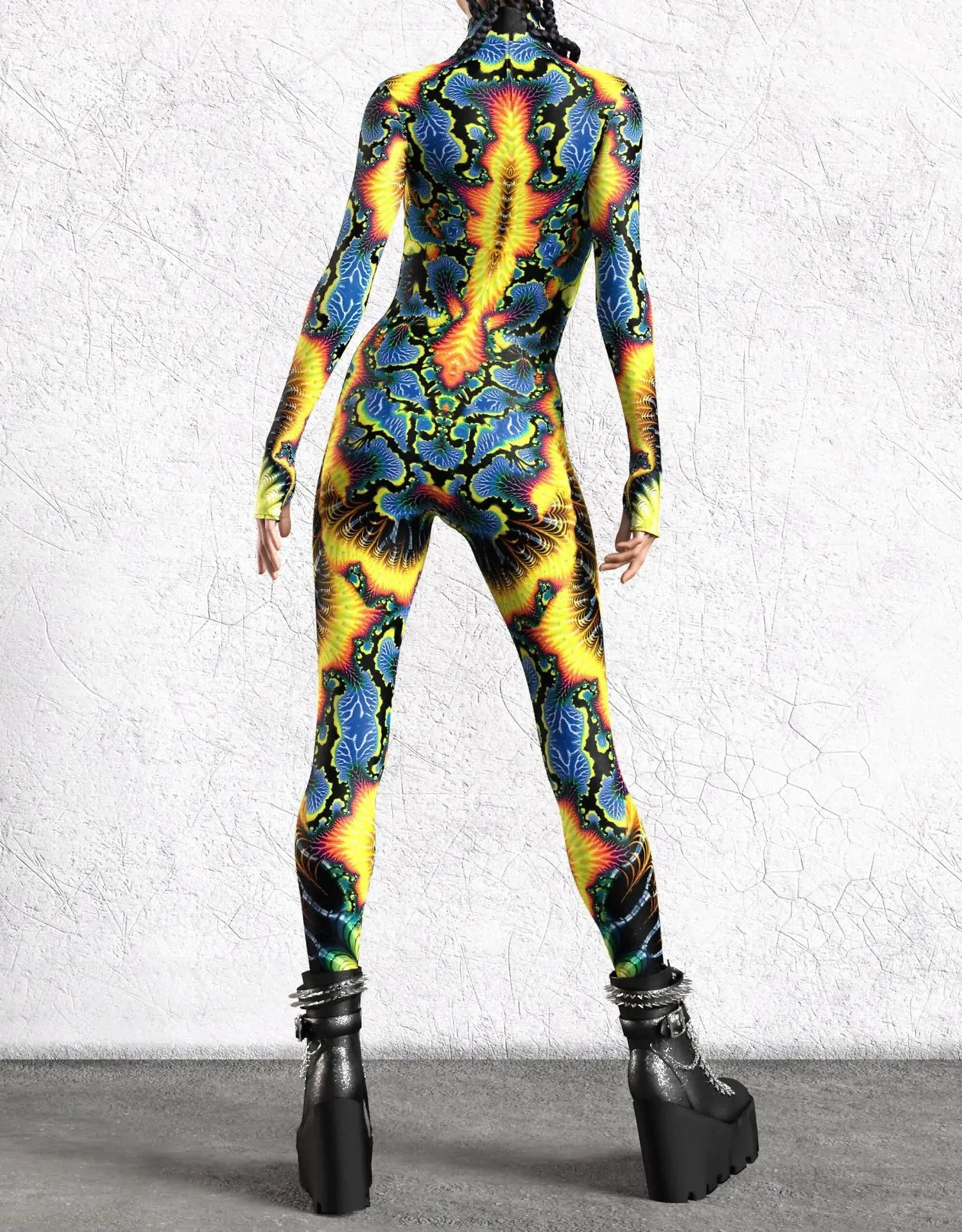 Women's 3D Print Goddess Jumpsuit Catsuit Costume