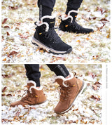RAX Waterproof Hiking Shoes Men Winter Outdoor Sneakers for Men Snow Boots Plush Mountain Snowboots Outdoor Tourism Jogging Shoe