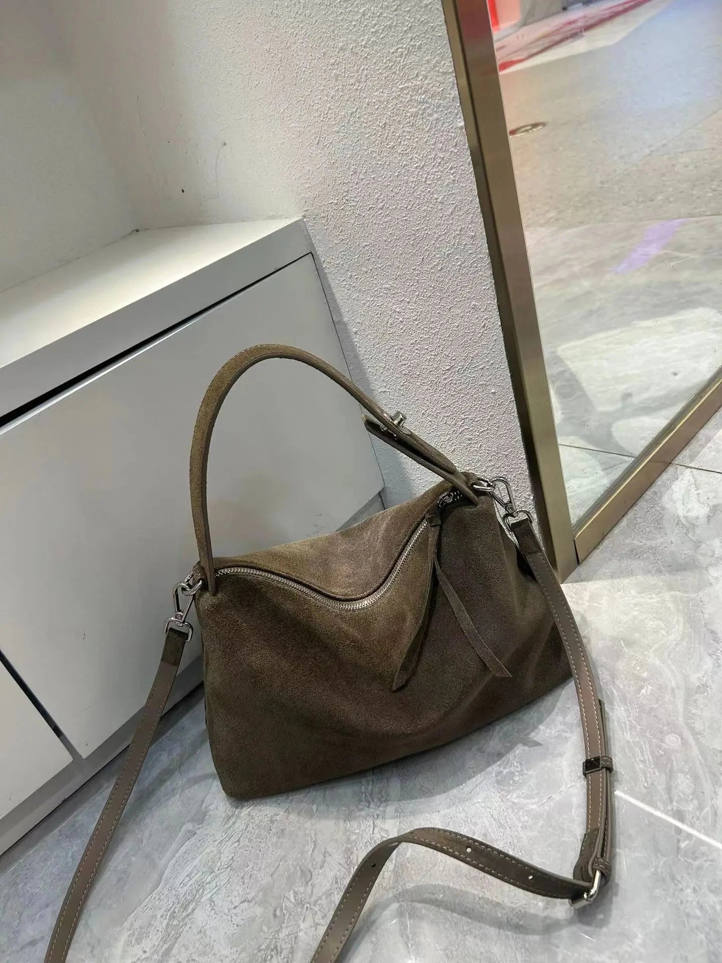Luxury Suede Boston Tote