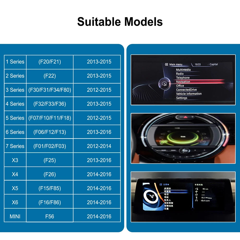 Wireless CarPlay & Android Auto for BMW NBT System