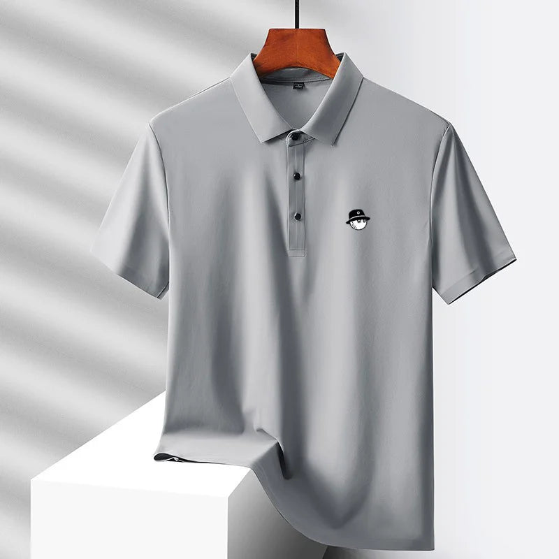 Men's Ice Silk Golf Polo Shirt – 10 Colors, M to 5XL