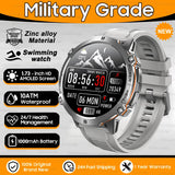 2025 New 1000mAh Battery Sports SmartWatch 1.73" AMOLED Screen 10ATM Waterproof Compass Altimeter Military T-Rex3 Smartwatch Men