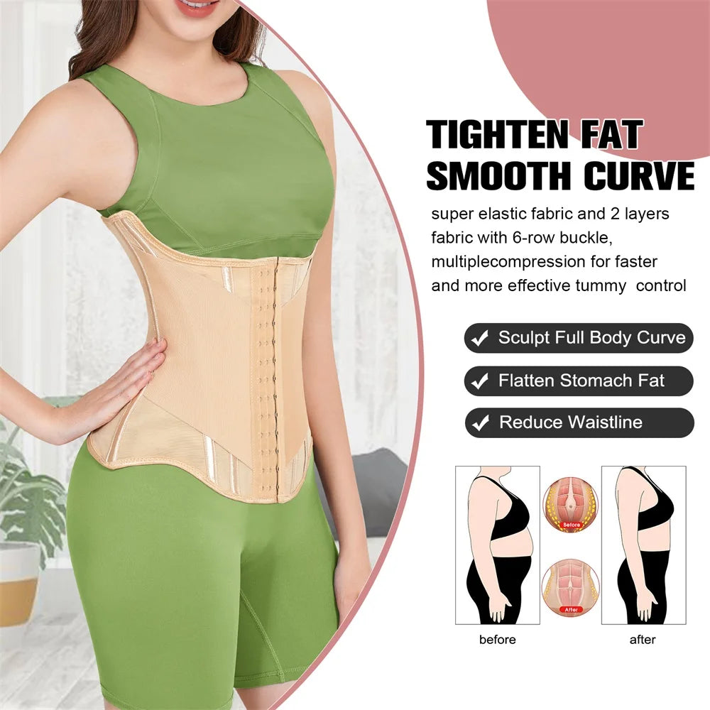 U-Shaped Steel-Boned Waist Trainer & Breast Lift Corset