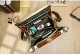 CONTACT'S Genuine Leather Top Handle Bags for Women Sling Shoulder Bags Tote Bag Handbags Metal Frame Female Bags Office Ladies