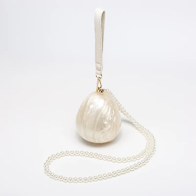 New Handbag Shoulder Crossbody Bag Special Shape Fashion Acrylic Shell Clutch Evening Bags Wedding Party Women Bead Luxury Brand
