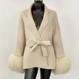Double-Sided Wool & Fox Fur Jacket
