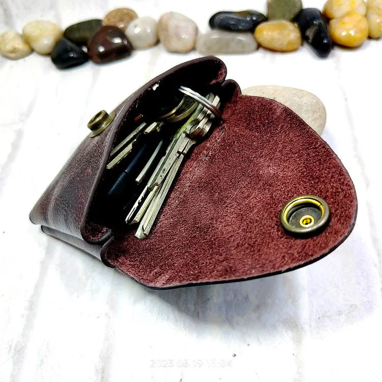 Small Waist Bag Genuine Leather Belt Pack Wallet Coin Purse Card Holder Car Key Pouch Driver's License Case Men Women 6065
