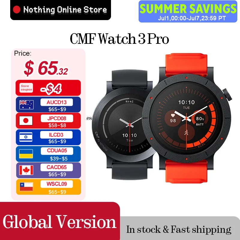 NEW Global Version CMF Watch 3 Pro 1.43"AMOLED Dual-Band GPS Bluetooth call  IP68