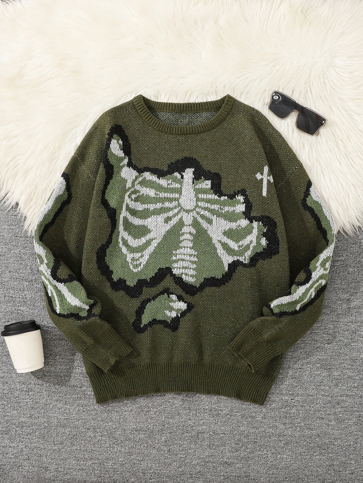 Men's Butterfly Jacquard Knit Sweater