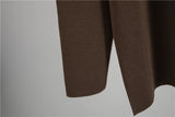 Women’s Autumn Color-Block Knit Set | Loose Split Top & Wide Leg Pants
