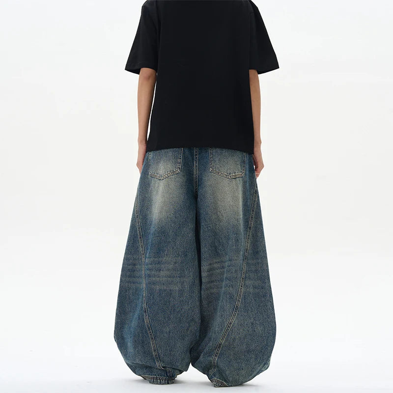 Men's Vintage Wide-Leg Denim Jeans | Relaxed Streetwear Fit