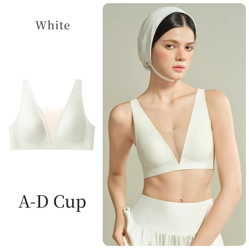 Sujiin Seamless Plunge Push-Up Bra for Women | XM048