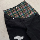 Unisex Y2K Plaid Baggy Jeans