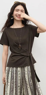 Sentubila Flowy A-Line Skirt – Iridescent Sheen
