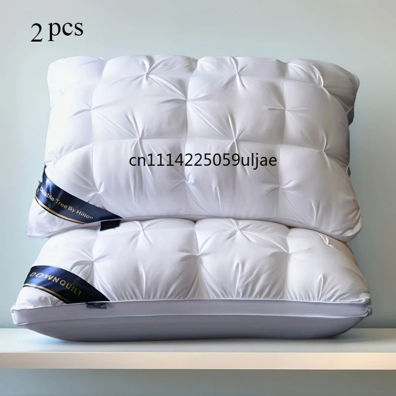 Twisted Flower48 × 74cmStar Hotel High and Low Pillow Home No Collapse Cervical Pillow Insert Waterable Wash Pillow Inner